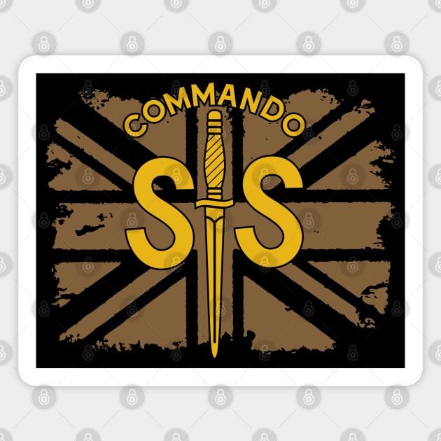 WW2 British Army No2 Commando SAS Badge with Union Jack Magnet by GRIM GENT